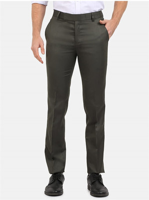 TRUE INDIAN Regular Fit Men Dark Green Trousers