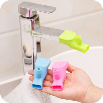 JKGrovv Elastic Water Tap Holder Faucet Extender for Hands Washing Tool Dual Purpose Silicone Gel Water Tap Extension Tooth Wash Room Sink Washing Device Multi Color(Pack of 3) Faucet Function Diverter(Push On)