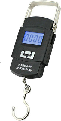 Qozent Portable Weight Machine For Luggage 50- Smiley Mini Digital Plastic and Metal Hanging Weighing Scale with LCD Display and Green Background Light 50 kg /100/AQab Weighing Scale(Multicolor)