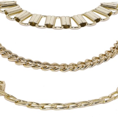 Oomph Metal Beads Gold-plated Bracelet(Pack of 3)