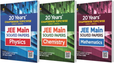 Combo of 20 Years Chapterwise Topicwise (2021-2002) JEE Main Solved Papers Physics,Chemistry & Mathematics (Set of 3 Books)(English, Paperback, unknown)
