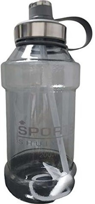 Bellveen Unbreakable Plastic Water Bottle 2000ml | Multi Color | Pack of 1 2000 ml Bottle(Pack of 1, Black, Plastic)