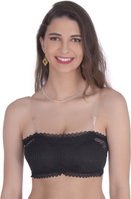 Norvia Women Bandeau/Tube Lightly Padded Bra(Black)