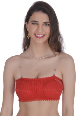 Norvia Women Bandeau/Tube Lightly Padded Bra(Red)