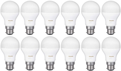 PHILIPS 9 W Basic Round B22 LED Bulb(White, Pack of 12)