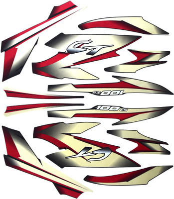 HRBull Sticker & Decal for Bike(Multicolor, Red)
