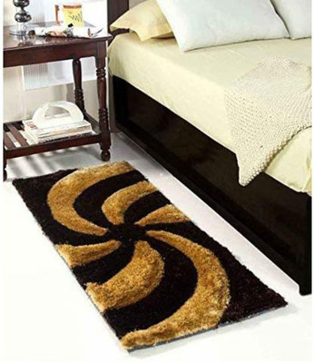 NAETRI Brown Polyester Runner(2 ft,  X 5 ft, Rectangle)