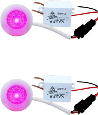 D'Mak D'mak 3 Watt LED COB/Spot Light/Button Light (Red) pack of 2 Recessed Ceiling Light Ceiling Lamp(Red)