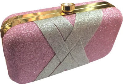 RAPID COSTORE Casual Pink, Silver  Clutch