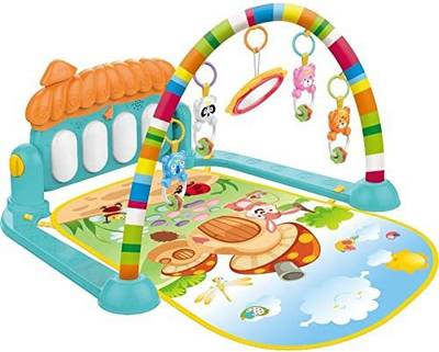 J K INTERNATIONAL Baby Play Gym Kick and Play Piano Mat Newborn Toy for Boy and Girl 0-18 Month Lights and Music Activity Toys
