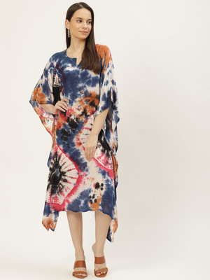 maaesa Women Kaftan Multicolor Midi/Calf Length Dress