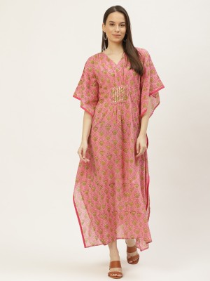 maaesa Women Kaftan Pink Dress