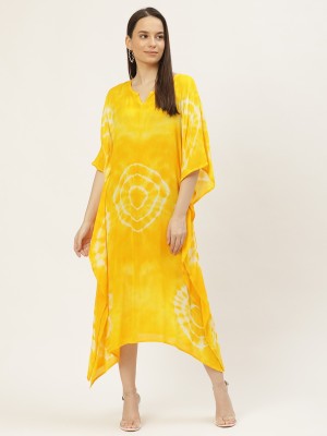 maaesa Women Kaftan Yellow Dress