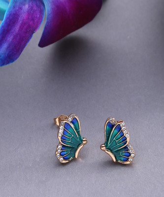 SOHI SOHI Enamel Butterfly Shaped Designer Studs Alloy Stud Earring