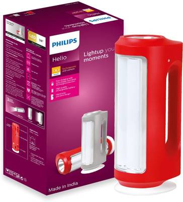 PHILIPS 5W Helio Rechargeable LED Emergency Light (Red) (581956), with Wildcraft Mask 8 hrs Lantern Emergency Light