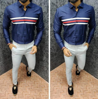 WELE DERBIES Polyester Striped Shirt Fabric