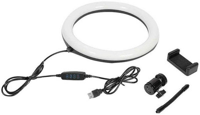 Planetoid 26cm Dimmable LED Studio Camera Ring Light Phone Video Selfie Ring Light Ring Flash(Black, White)