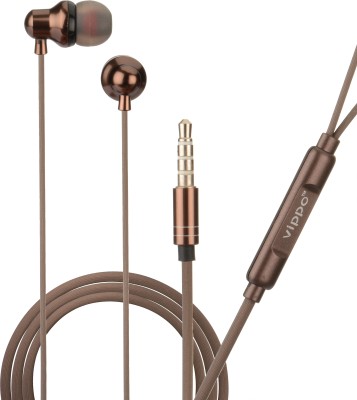 VIPPO VHB-531 METAL MUSIC Compatible ALL 3.5 mm jack Mobile EARPHONE Wired Headset(Brown, In the Ear)