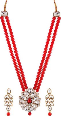 Ashmita Creation Zinc Gold-plated Red Jewellery Set(Pack of 1)