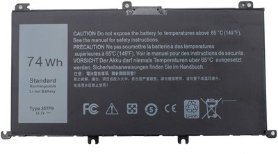 WISTAR 74Wh Type 357F9 71JF4 Battery Compatible with Dell Inspiron 15 7000 7559 7557 7567 7566 7759 15 5576 5577 INS15PD Series 15-7559 0GFJ6 P57F 071JF4 0357F9 6 Cell 11.1V 11.4V Li-ion Laptop Battery 6 Cell Laptop Battery