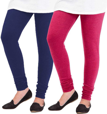 Styllofy Ankle Length Western Wear Legging(Dark Blue, Pink, Solid)