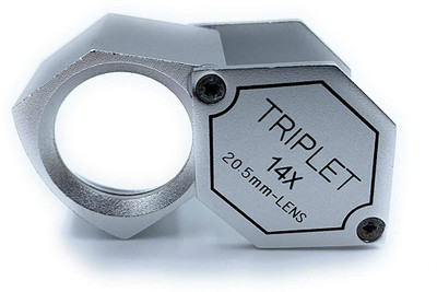 Ceznek Premium Jewellers Eye Loupe 20.5mm 14x Hexagon Light-Weight Aluminium Lens Magnifying Triplet Glass Folding Pocket Size Hand-Held Portable for Jewellery, Diamond/Gemstone Grader,General Magnifier 14x eye loupe(Silver)