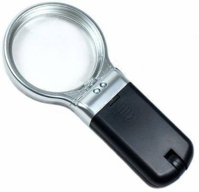 KARTCITY 3-in-1 Hand-Held Folding Lighted High-Powered 3X magnifying glass 3X magnifying glass(Black)