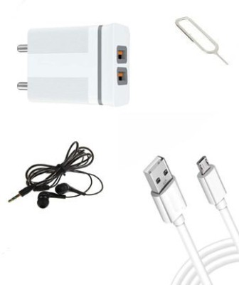 JAGMAX Wall Charger Accessory Combo for SAMSUNG, REALMI, mi4, j2(White, Black)