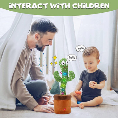 domnikyas Dancing Cactus Talking Toy, Cactus Plush Toy, Wriggle Singing Recording Repeat What You Say Funny Education Toys for Babies Children Playing, Home Decorate Fun Enjoyment(Green)