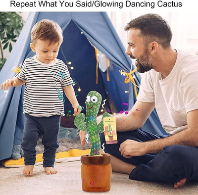domnikyas Dancing and Singing Cactus Toy, Cactus Plush Toys, Christmas Cactus Mimicking for Home Decoration and Children Playing ( Assorted )(Green)