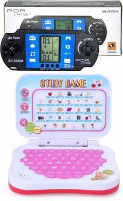 mayank & company combo mini English Learner Power Educational Laptop, Notebook Skills of Children for Boys and Girls -Educational Laptop & Pop Station Brain Training Brick Video With Music Hand Handled Brick Game Handheld Gaming Console(Multicolor) mayank & company combo mini English Learner Power Educational Laptop, Notebook Skills of Children for Boys and Girls -Educational Laptop & Pop Station Brain Training Brick Video With Music Hand Handled Brick Game Handheld Gaming Console(Multicolor)