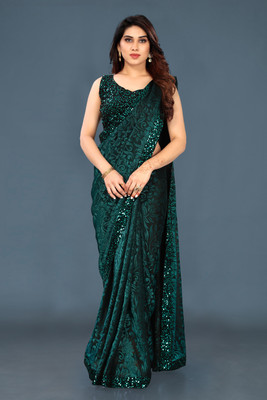 86% OFF on BIGJANE Self Design, Printed, Floral Print Bollywood Velvet, Lycra Blend Saree(Dark Green) 86% OFF on BIGJANE Self Design, Printed, Floral Print Bollywood Velvet, Lycra Blend Saree(Dark Green)