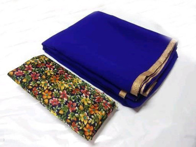 Sareez House Embroidered Ikkat Net Saree(Blue)