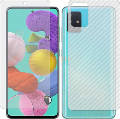TELTREK Front and Back Screen Guard for SAMSUNG A515F GALAXY A51 (Front Matte Finish & Back 3d Carbon Fiber)(Pack of 2)