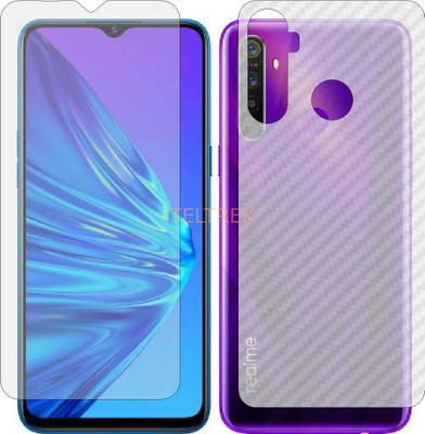 TELTREK Front and Back Screen Guard for OPPO RMX 1911 REALME 5 (Front Matte Finish & Back 3d Carbon Fiber)(Pack of 2)
