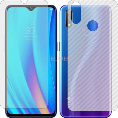TELTREK Front and Back Screen Guard for OPPO RMX 1851 REALME 3 PRO (Front Matte Finish & Back 3d Carbon Fiber)(Pack of 2)