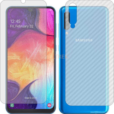 TELTREK Front and Back Screen Guard for SAMSUNG A50 5G (Front Matte Finish & Back 3d Carbon Fiber)(Pack of 2)