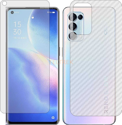 TELTREK Front and Back Screen Guard for OPPO RENO5 PRO 5G (Front Matte Finish & Back 3d Carbon Fiber)(Pack of 2)