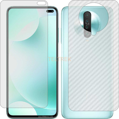 TELTREK Front and Back Screen Guard for REDMI K30 RECING (Front Matte Finish & Back 3d Carbon Fiber)(Pack of 2)