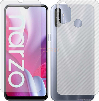 TELTREK Front and Back Screen Guard for REALME NARZO 20 A (Front Matte Finish & Back 3d Carbon Fiber)(Pack of 2)