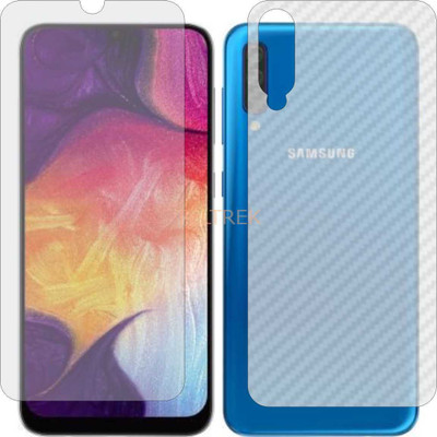 TELTREK Front and Back Screen Guard for SAMSUNG GALAXY A50 (Front Matte Finish & Back 3d Carbon Fiber)(Pack of 2)
