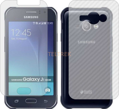 TELTREK Front and Back Screen Guard for SAMSUNG J110H GALAXY J1 ACE (Front Matte Finish & Back 3d Carbon Fiber)(Pack of 2)