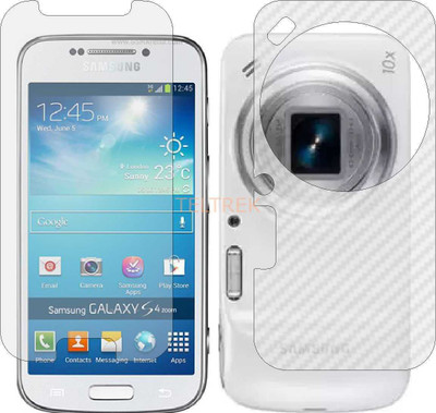 TELTREK Front and Back Screen Guard for SAMSUNG GALAXY S4 ZOOM (Front Matte Finish & Back 3d Carbon Fiber)(Pack of 2)