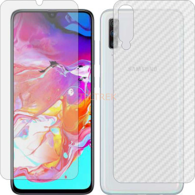 TELTREK Front and Back Screen Guard for SAMSUNG GALAXY A70 (Front Matte Finish & Back 3d Carbon Fiber)(Pack of 2)
