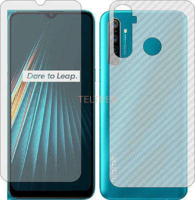TELTREK Front and Back Screen Guard for RMX2030 REALME 5I (Front Matte Finish & Back 3d Carbon Fiber)(Pack of 2)