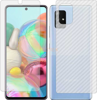 TELTREK Front and Back Screen Guard for SAMSUNG GALAXY A72 (Front Matte Finish & Back 3d Carbon Fiber)(Pack of 2)