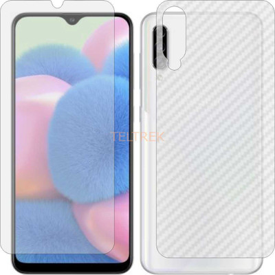 TELTREK Front and Back Screen Guard for SAMSUNG A307FN GALAXY A30S (Front Matte Finish & Back 3d Carbon Fiber)(Pack of 2)