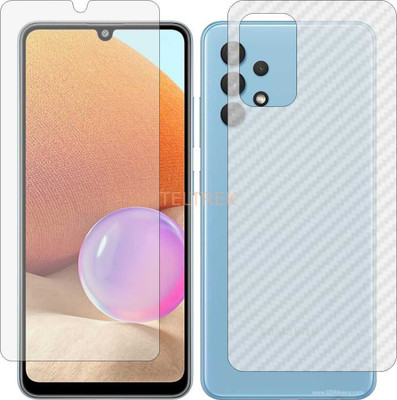 TELTREK Front and Back Screen Guard for SAMSUNG GALAXY A32 4G (Front Matte Finish & Back 3d Carbon Fiber)(Pack of 2)