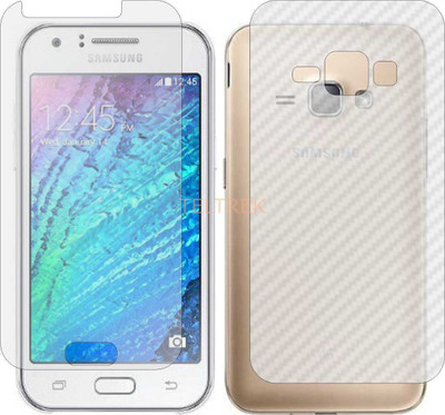 TELTREK Front and Back Screen Guard for SAMSUNG GALAXY J1 4G (Front Matte Finish & Back 3d Carbon Fiber)(Pack of 2)