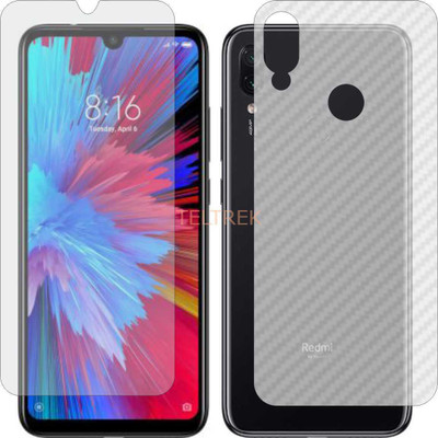 TELTREK Front and Back Screen Guard for MI REDMI NOTE 7 (Front Matte Finish & Back 3d Carbon Fiber)(Pack of 2)